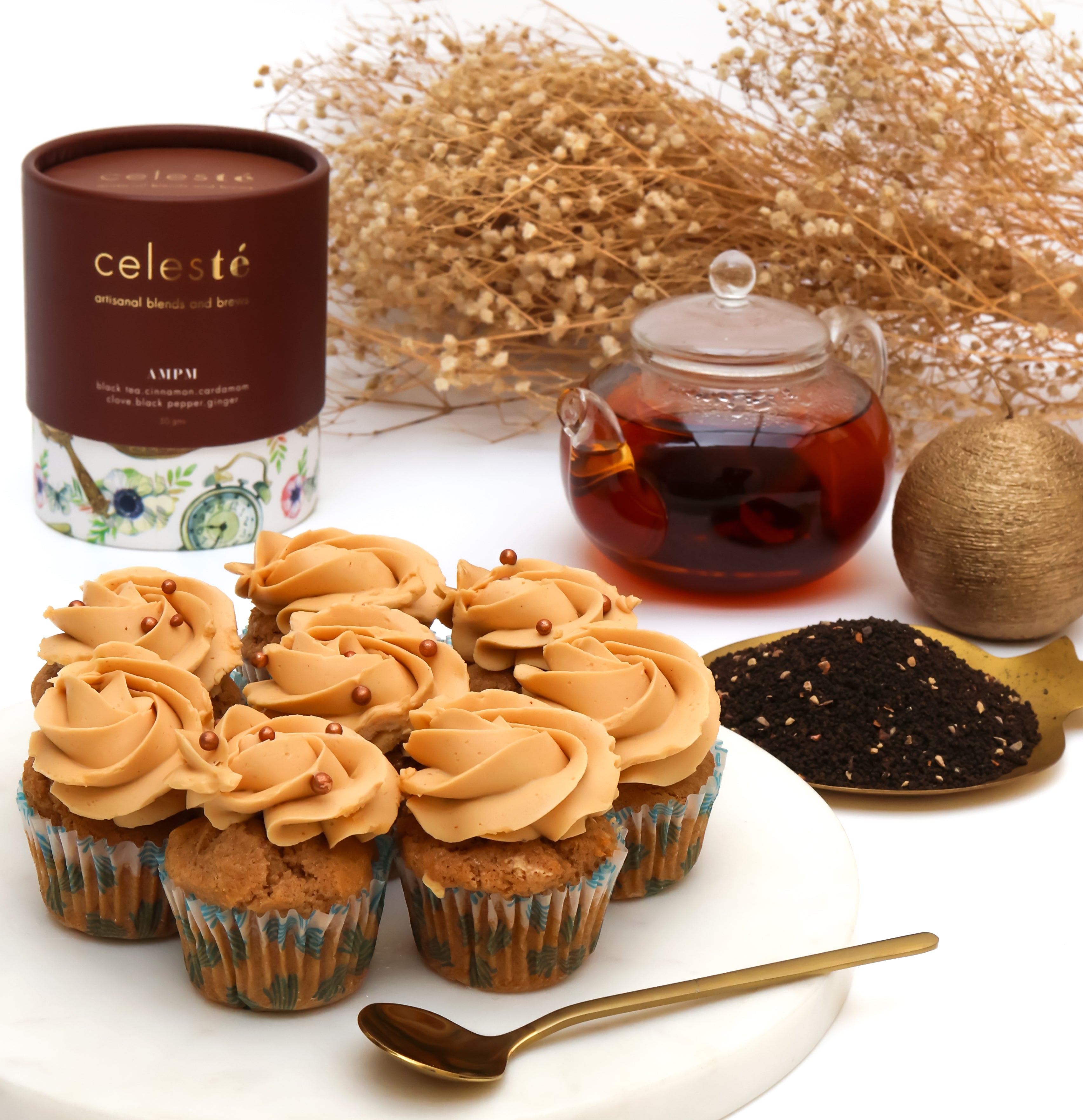 Delightful Masala Chai AM PM Cupcakes by Baker Garima Narang